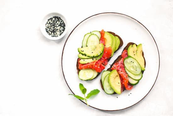 canva avocado salmon toasts on a plate MAECy v2hZs