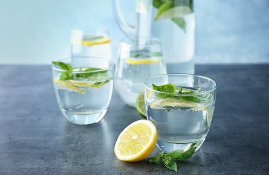 canva basil and lemon water in glassware on a table MAD9T9DR3q8