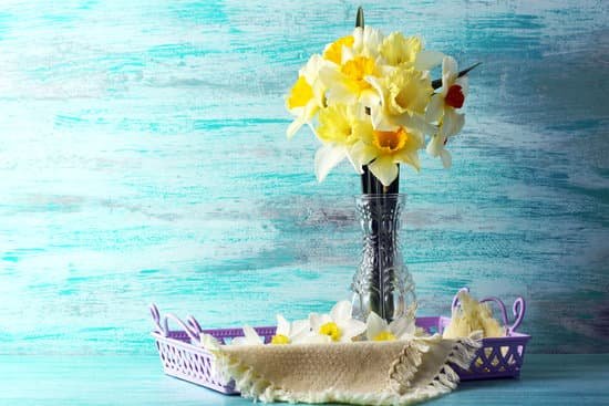 canva daffodil arrangements in a vase and tray MAD MWg6E1o