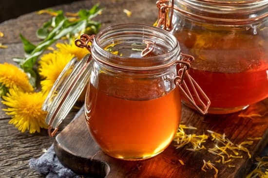 canva dandelion honey syrup made from fresh dandelion flowers MAEky6hItIA