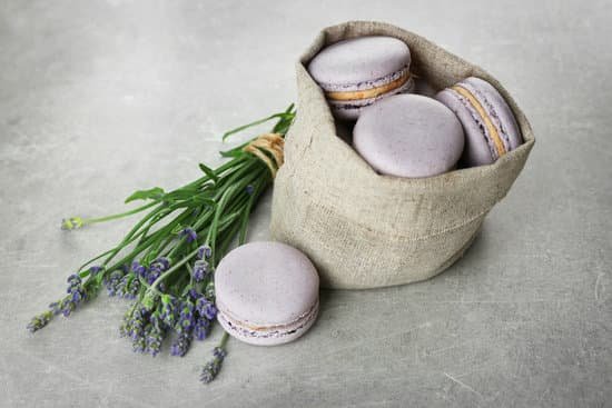 canva delicious macarons in sackcloth and lavender flowers MAD Q5aGEFU