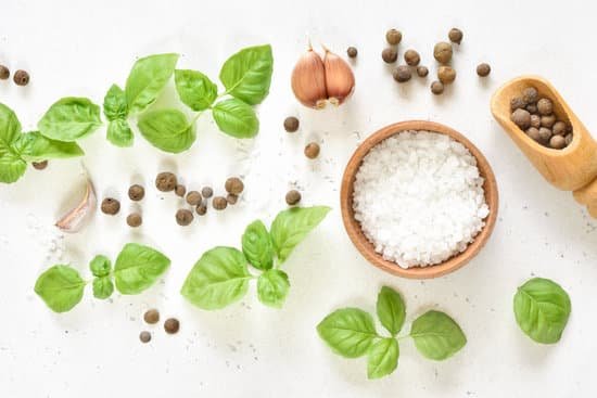 canva fresh basil leaves and garlic with salt and pepper MAEDYbrlXHI