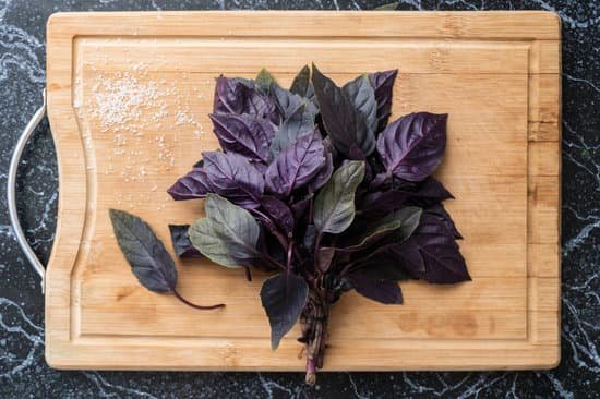 canva purple basil leaves on wooden cutting board MAEB2NbU cA