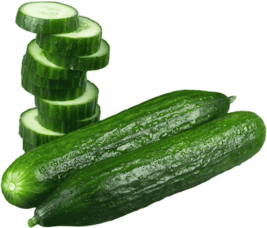 canva two cucumbers and sliced cucumber isolated MAETRC5n9ks