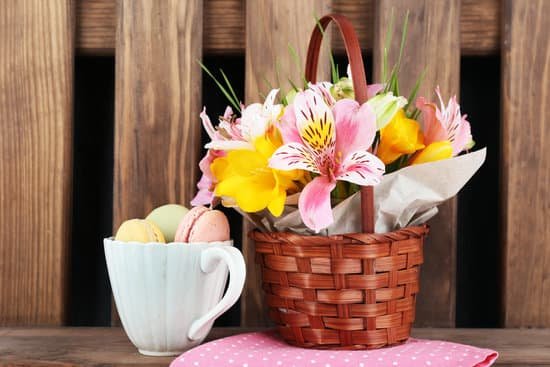 canva wicker basket with lily of the incas flowers MAD MUcZhyI