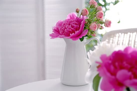 canva bouquet of peonies in jug on table MAD Q0V7DqM