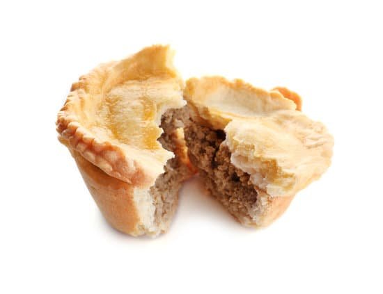 canva delicious little meat pie on white background