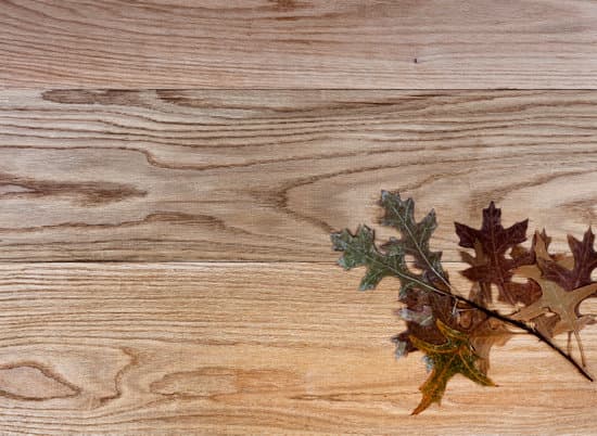 canva dried oak leaves on solid american red oak wood boards for indus MAEgkT47eZ0