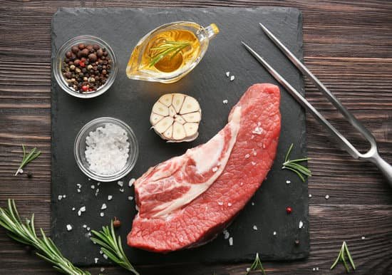 canva fresh raw meat and spices on slate plate