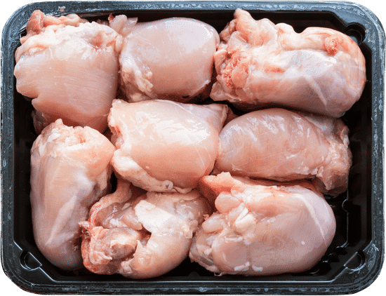 canva pieces of raw chicken meat on plastic tray MAESwRhKfa0
