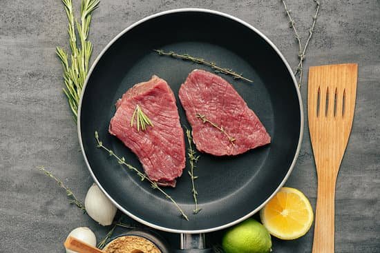 canva raw steak meat on pan top view MAD Q4RrA38