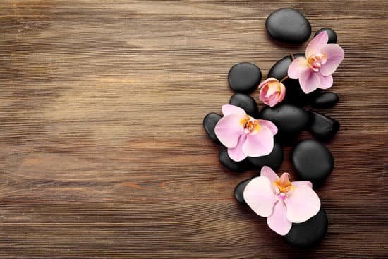 canva spa stones and orchid flowers on wooden background MAD QliTqn0