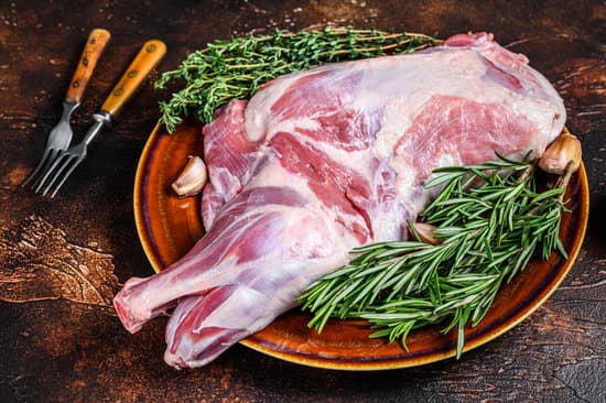 canva whole fresh raw goat shoulder meat on a plate MAEQ9zrZfyM