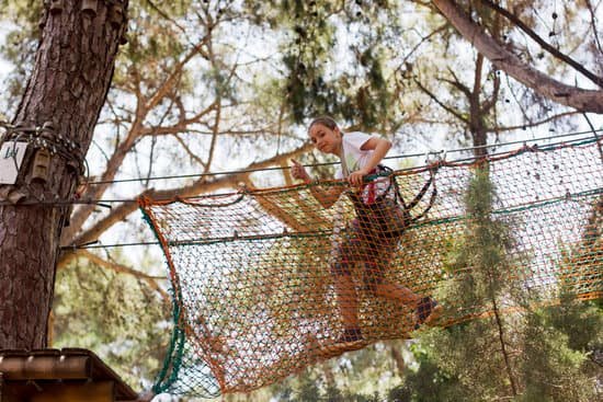 canva young girl climbing in hanging net in a rope amusement park MAD7DMv32dI