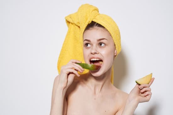 canva cheerful woman yellow towel on her head mango diet food vitamins health MAEMfPe0dS8