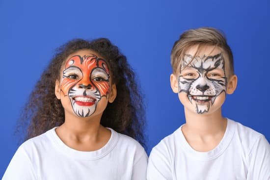 canva funny little children with face painting on color background MAEF BBtMbw