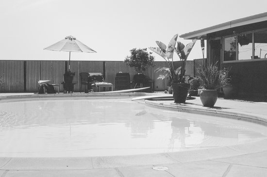 canva grayscale photography of swimming pool