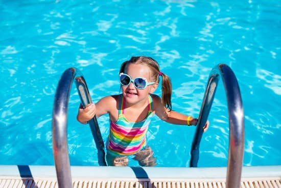 canva little girl in swimming pool