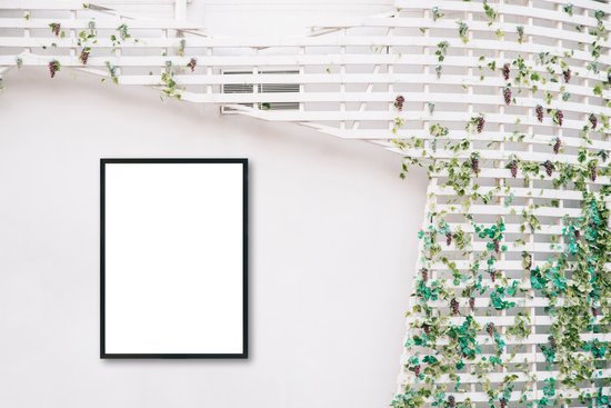 canva mock up blank poster picture frame on brick wall. MADGyFj1AVE