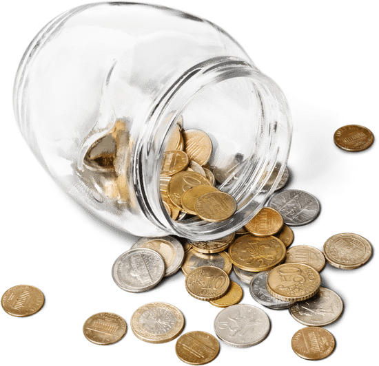 canva money jar with coins