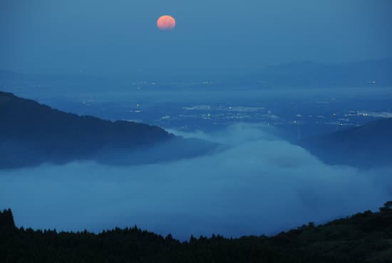 canva moon over the mountains