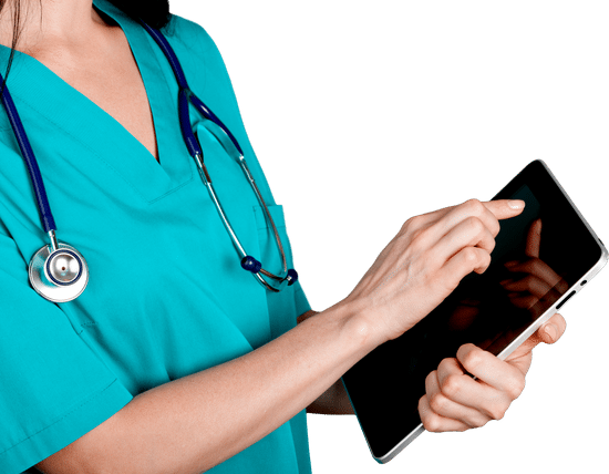 canva nurse holding a tablet MADFCltHVEE