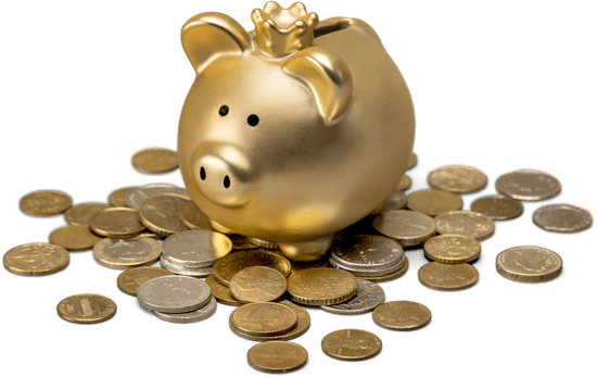 canva piggy bank on money