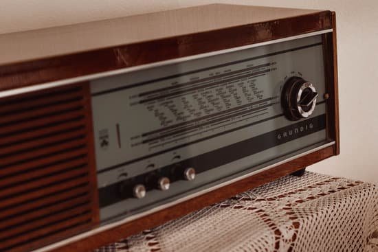 canva retro radio on table in house