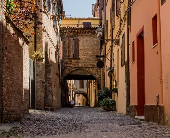 canva the picturesque medieval street via delle volte of ferrara italy MADSRVbaQ0c