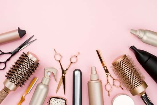 canva various hair dresser tools on pink background with copy space